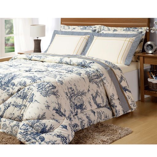 Jogo-de-Cama-Queen-200-fios-Porcelana-Azul-e-Palha-Casaborda-4-pecas Jogo-de-Cama-Queen-200-fios-Porcelana-Azul-e-Palha-Casaborda-4-pecas