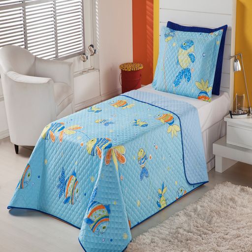 Cobre-Leito-Infantil-Oceano-Enxovais-Aquarela-2-pecas