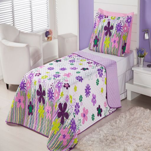 Cobre-Leito-Infantil-Garden-Lilas-Enxovais-Aquarela-2-pecas Cobre-Leito-Infantil-Garden-Lilas-Enxovais-Aquarela-2-pecas